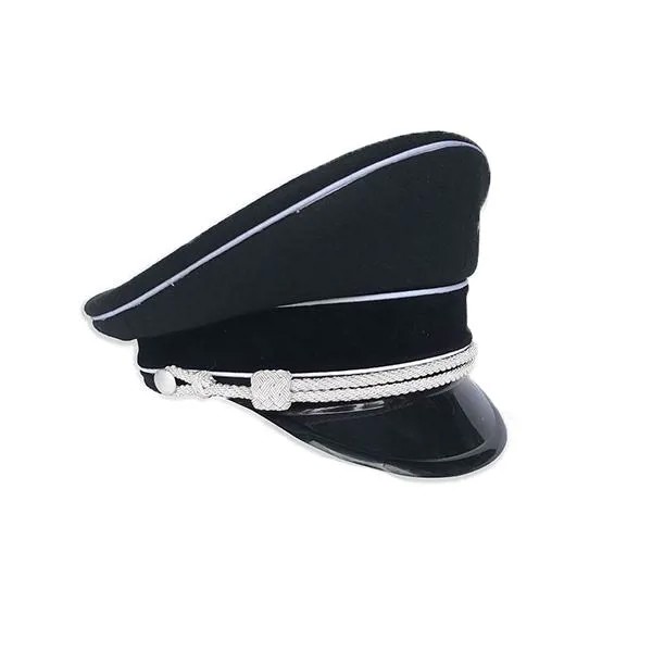 Вторая мировая война Немецкая армия Элитный офицер Шерстяная шляпа Шапка Черный Большой Полый Гравированный Колпачок Коллекция Высокое качество Шляпа