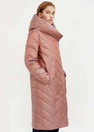 Утепленное пальто женское Finn Flare B21-12039 коричневое 54