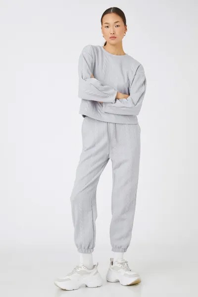 Спортивные штаны Jogger с завязкой на талии и рисунком Koton, серый
