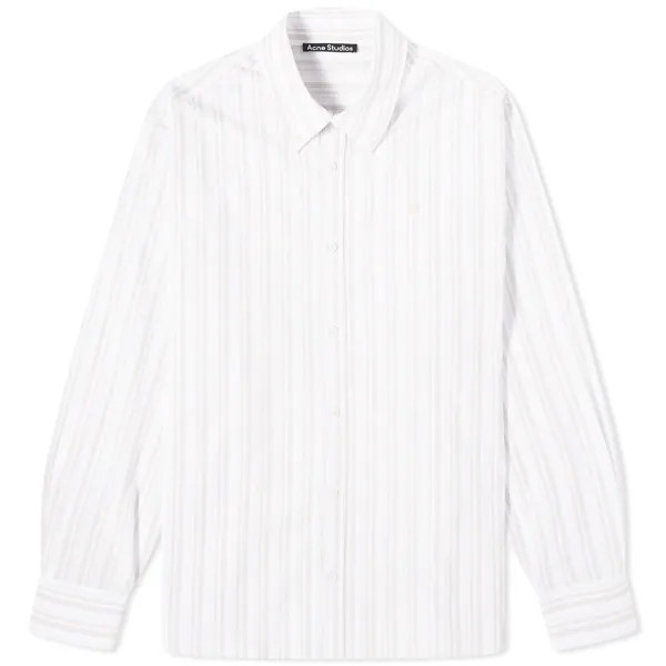 Рубашка Acne Studios Sarnno Stripe, белый и коричневый