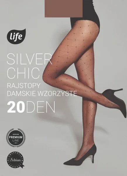 Колготки Life Silver Chic Nero/Silver Romby + Kropki 20 DEN, 3