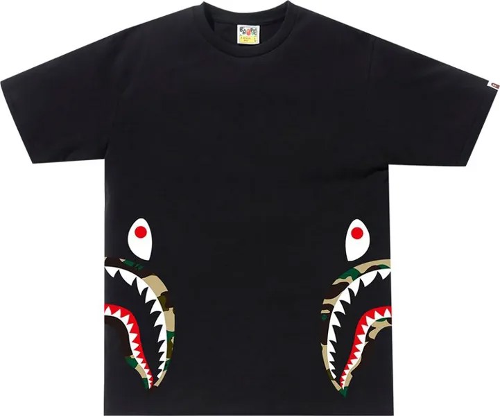 Футболка BAPE 1st Camo Side Shark Tee 'Black/Yellow', черный