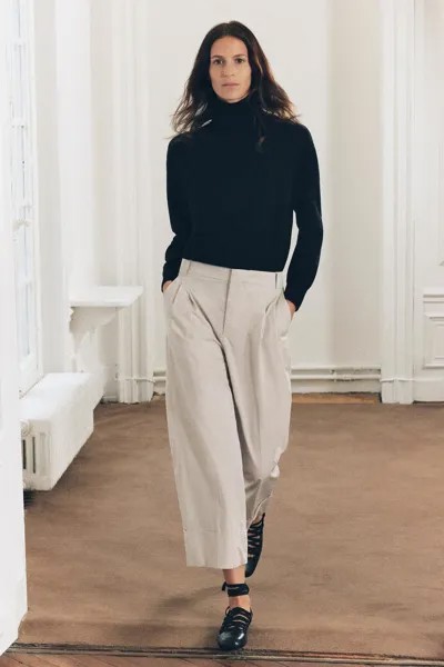Брюки с дропытками ZARA, экрю