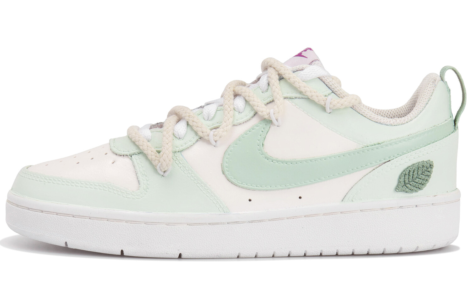 Кроссовки Nike Court Borough Skateboarding Shoes Women's Low-top White/green, зеленый