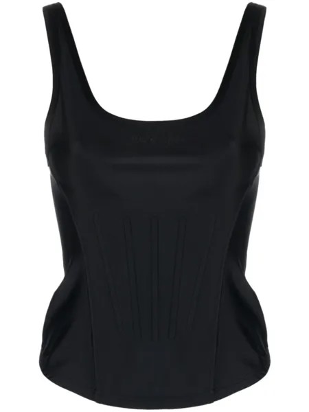 Mugler топ с U-образным вырезом, черный