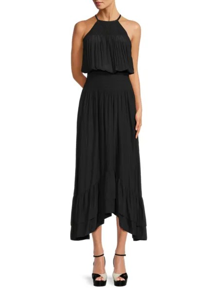 Асимметричное платье-блузон макси Bianca Ramy Brook, черный