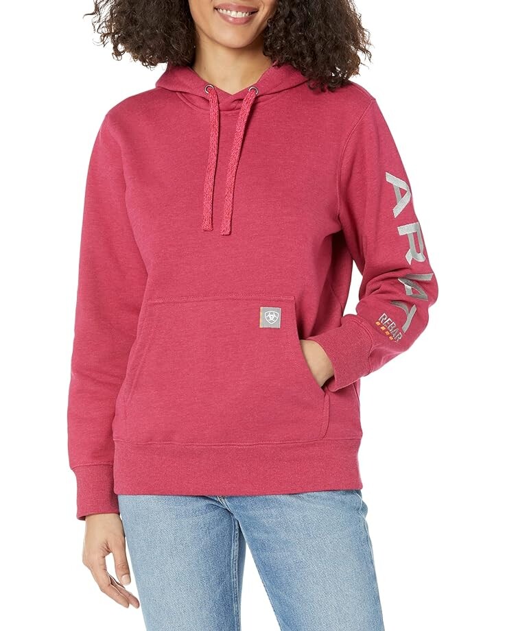 Худи Ariat Rebar Graphic, цвет Cherries Jubilee Heather/Key