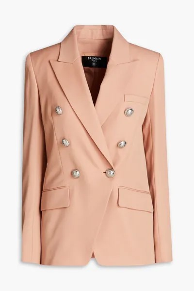Двубортный шерстяной пиджак Balmain, цвет Blush