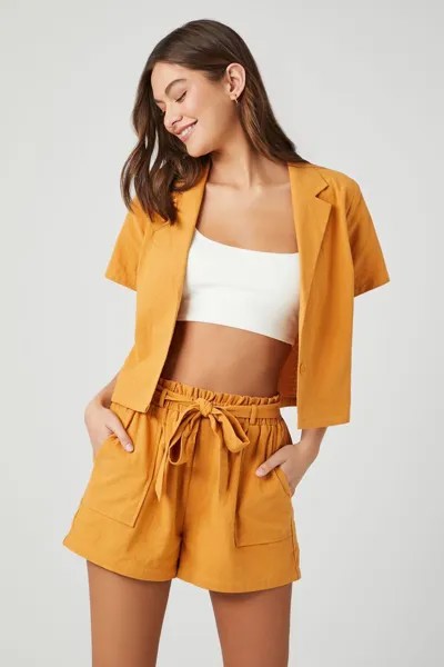 Брюки-шорты с поясом Forever 21, золотой