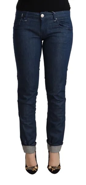 ACHT Jeans Синие хлопковые джинсовые брюки скинни с заниженной талией и отложным краем W26 Рекомендуемая розничная цена 300 долларов США