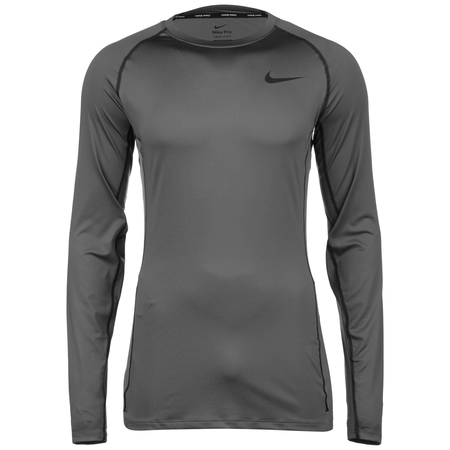 Лонгслив Nike Pro Dri FIT, серо черный