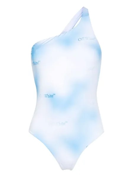 Off-White купальник с логотипом и эффектом омбре, синий