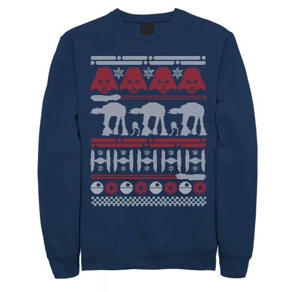Мужской флисовый рождественский свитер в стиле «Звездные войны: Темная сторона уродливых» Licensed Character, синий