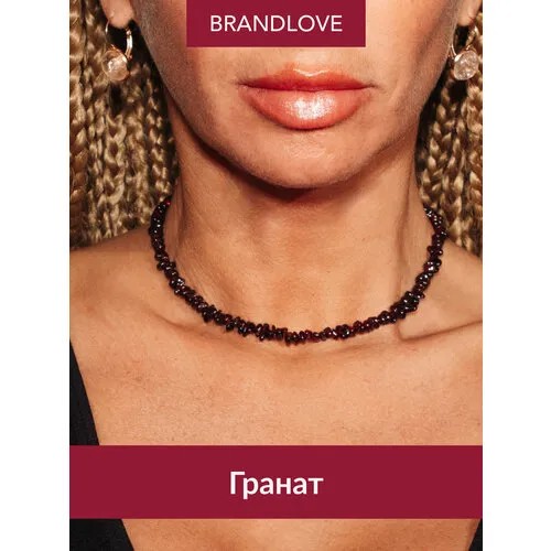 Чокер BL Jewelry Dolcezza, турмалин, гранат, хризолит, малахит, ларимар, хромдиопсид, апатит, длина 34 см, бордовый