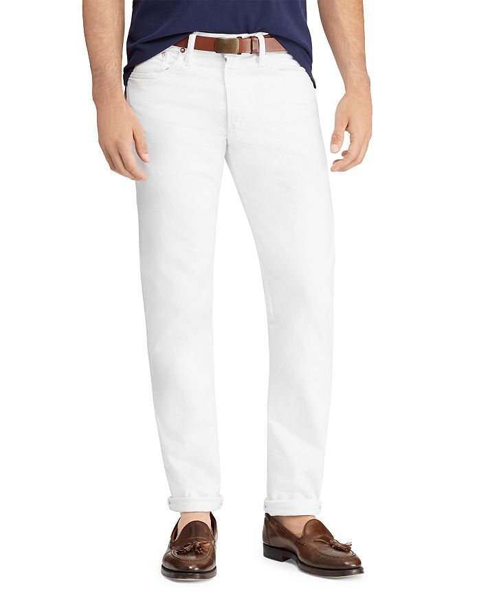 Белые зауженные прямые джинсы Varik Polo Ralph Lauren