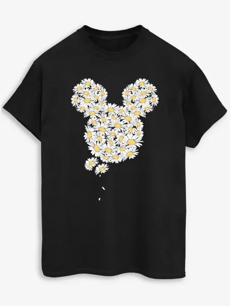 NW2 Disney Mickey Mouse Flower Logo Взрослая черная футболка George., черный