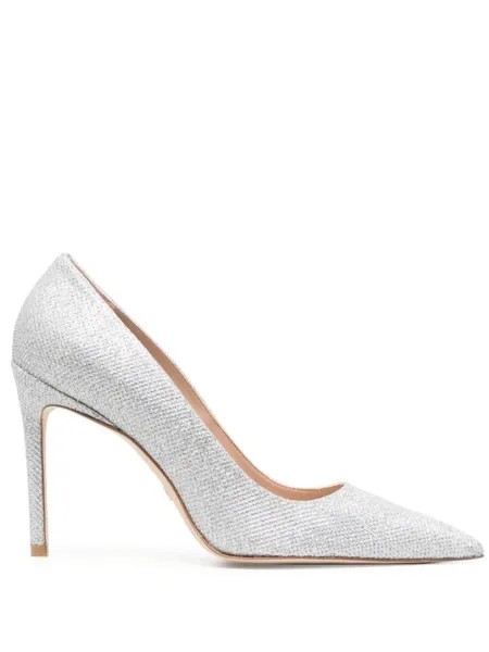Туфли с эффектом металлик Stuart Weitzman, серый