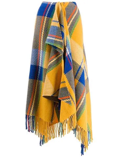 Mira Mikati юбка асимметричного кроя в клетку