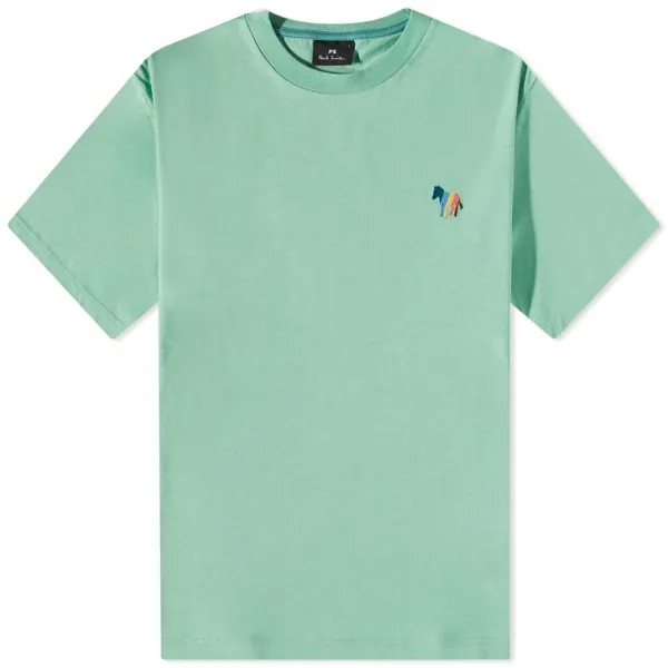 Футболка Paul Smith в широкую полоску с зеброй, зеленый