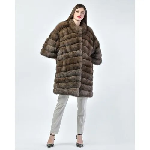 Пальто ANTONIO DIDONE, соболь, оверсайз, размер 46, коричневый
