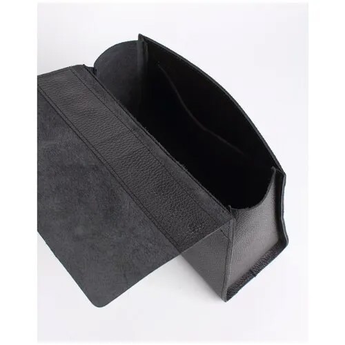 Женская сумка трапеция из натуральной кожи черная A023 black grain Divalli