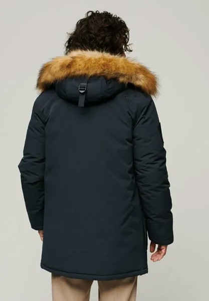 Зимнее пальто Everest Superdry, темно-синий нордический хром