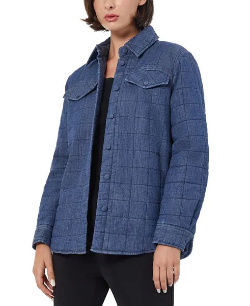 Женская джинсовая стеганая куртка-рубашка оверсайз Jones New York, синий