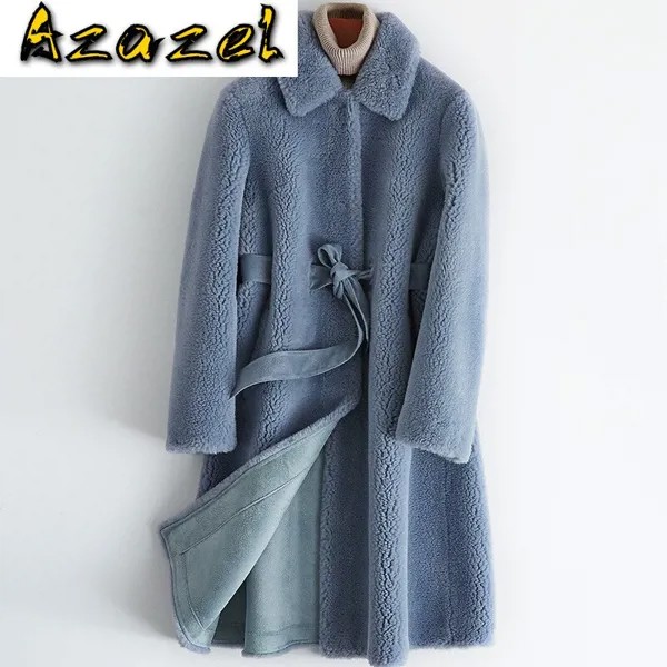 Натуральный мех пальто Женская куртка осень-зима женская одежда 2020 в Корейском стиле; Ботинки из овечьей кожи, меховая верхняя одежда замшевой подкладкой Manteau Femme ZT4498