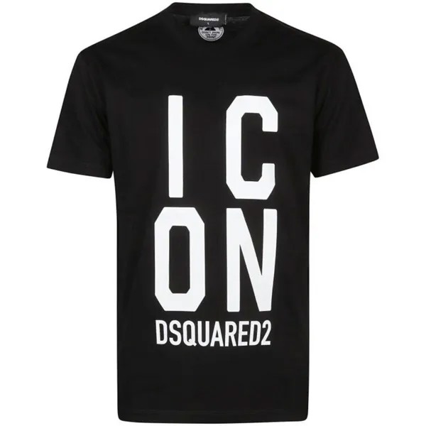 Черная футболка классного кроя с логотипом Bold Icon Dsquared2, черный