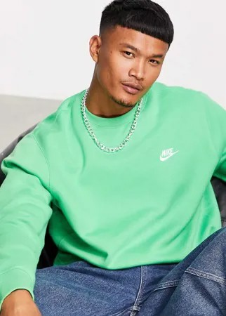 Зеленый свитшот с круглым вырезом Nike Club-Зеленый цвет