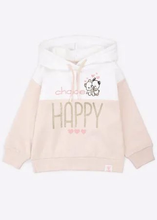 Худи oversize с принтом HAPPY для девочки Gloria Jeans