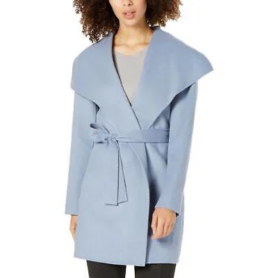Женское полушерстяное пальто Tahari Ella, двустороннее теплое шерстяное пальто с запахом, синее, размер XL