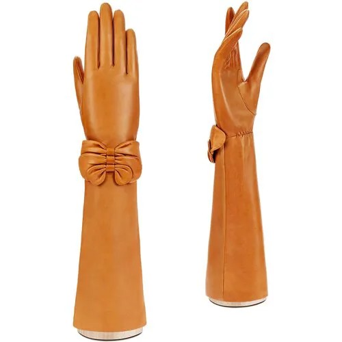 Перчатки  ELEGANZZA, размер 6.5, оранжевый, горчичный