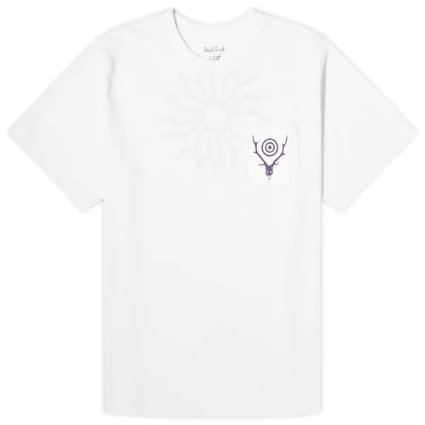 Футболка South2 West8 Round Pocket T-Shirt, белый