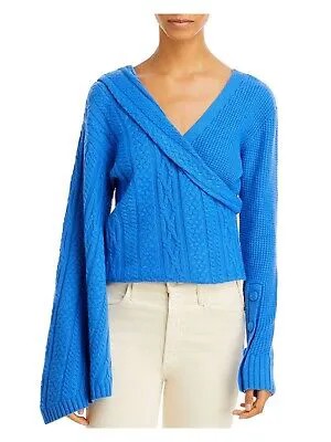 HELLESSY Женский синий свитер с заниженными плечами и V-образным вырезом на спине с длинным рукавом L