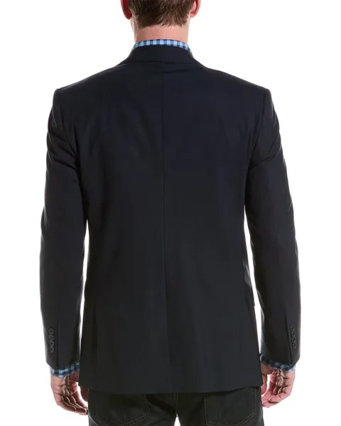 Костюмный пиджак классического кроя из смесовой шерсти Brooks Brothers, синий