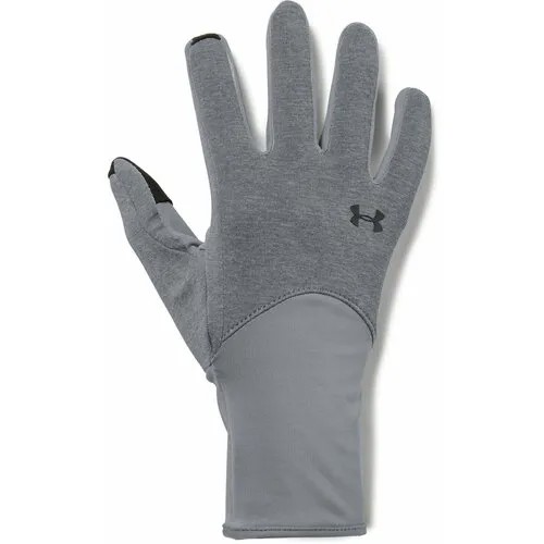 Перчатки Under Armour, водонепроницаемый материал, сенсорные, размер L, серый