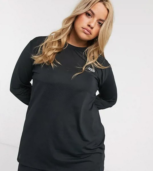 Лонгслив для бега ASOS 4505 Curve-Черный цвет