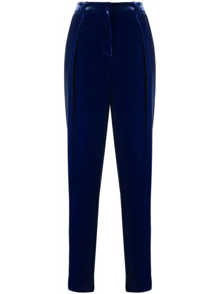Giorgio Armani бархатные брюки прямого кроя, синий