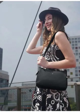 Элегантная Сумка женская 2019879A D15 nero Giorgio Ferretti с наплечным ремнем/Италия, 100% натуральная кожа