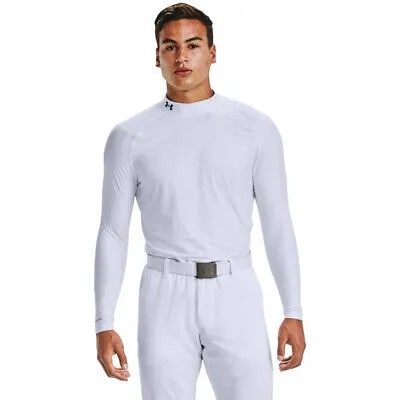 Under Armour Iso-Chill Long Sleeve Golf Mock Мужская белая серая повседневная спортивная одежда