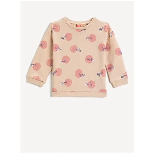 Свитшот KOTON BABYGIRL, 2KMG19370AK, цвет: BEIGE DESIGN, размер: 3-6