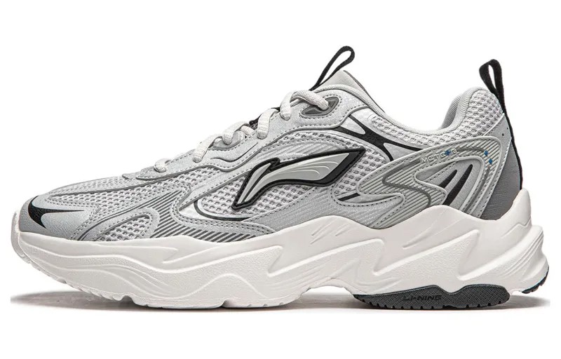 Кроссовки LINING Meteor Lifestyle Shoes Men Low-top Light Soot/silver, серебряный