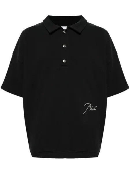 Рубашка поло с вышитым логотипом RHUDE, черный
