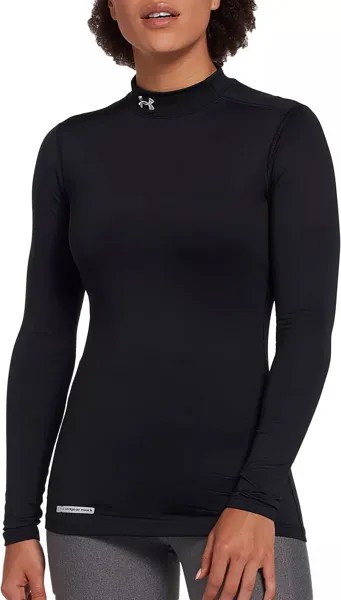 Женский пуловер с воротником-стойкой и длинными рукавами Under Armour ColdGear, черный