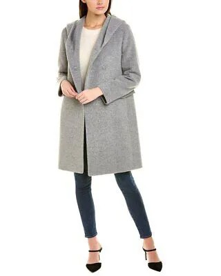 Женское пальто Cinzia Rocca Icons из шерсти и смесовой альпаки с капюшоном, серое 10