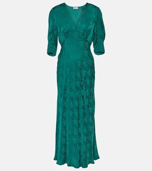 Платье миди из жаккардового крепа zadie с цветочным принтом Rixo, зеленый