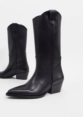 Черные кожаные ботинки в стиле вестерн Depp tall-Черный