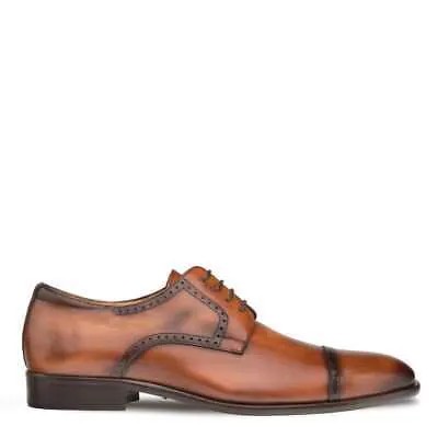 Мужские оксфорды коньячно-коричневого цвета Mezlan со шнуровкой, кожаные модельные туфли с закрытым носком
