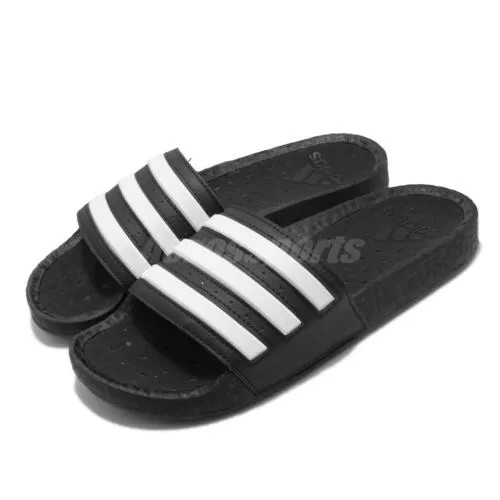 Мужские сандалии унисекс adidas Adilette BOOST, черные, белые, с тремя полосками, шлепанцы FY8154